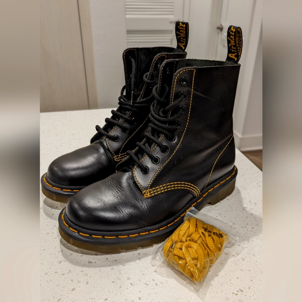 Dr. Martens 1460 Pascal w/ yellow stitching